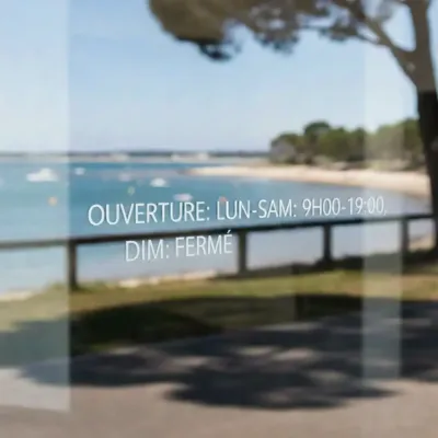 lettrage vitrine, horaires