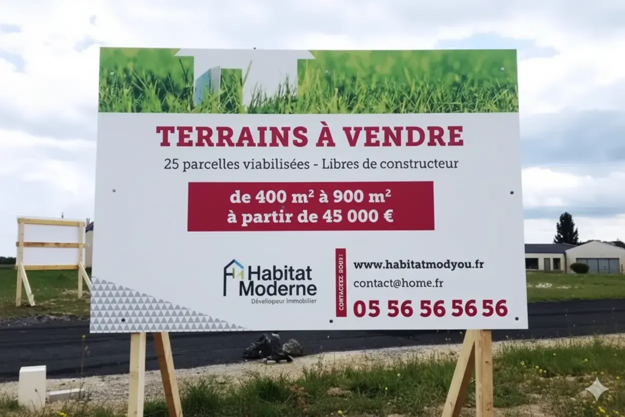 panneau information construction immobilière